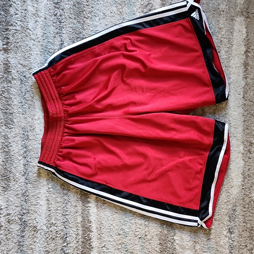 Adidas Red Black White Basketball Shorts - Size Men's Large
